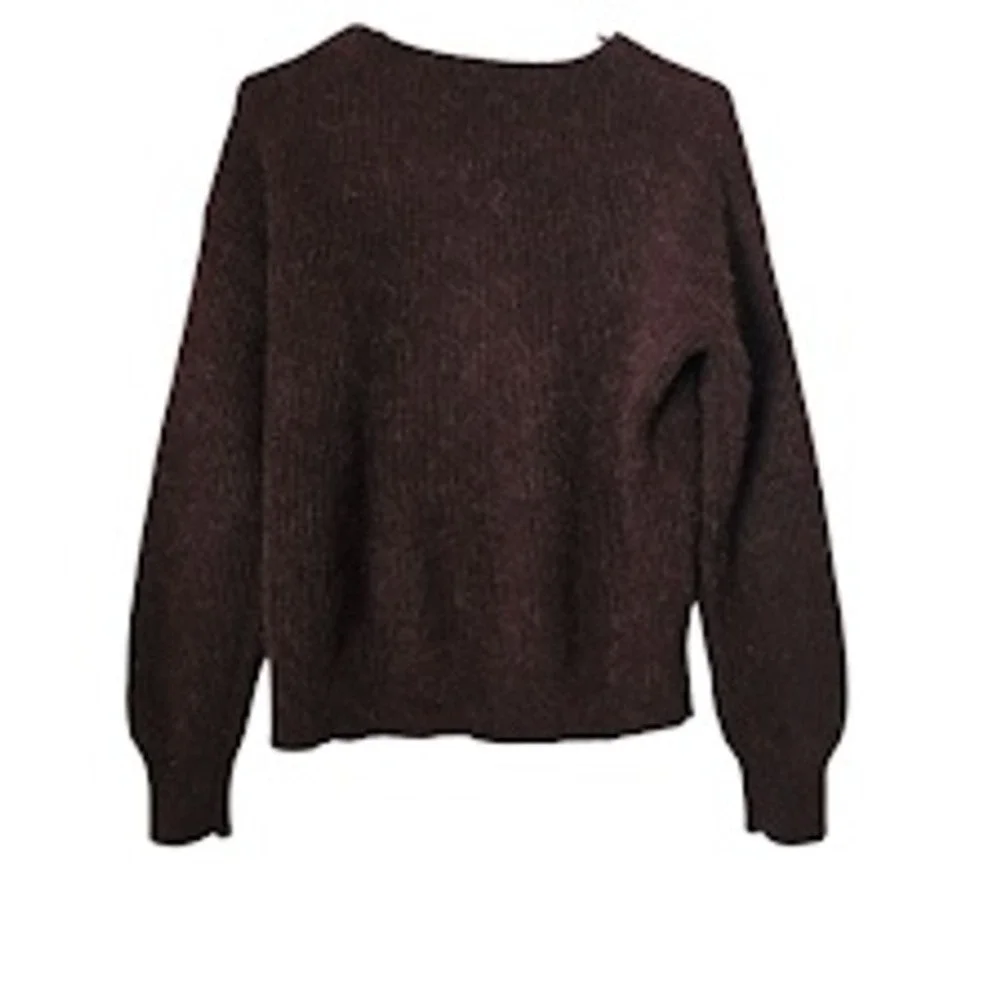 CONVERSE Heritage Wedge Crewneck Alpaca Wool‎ Blend Sweater Brown Minimalist M